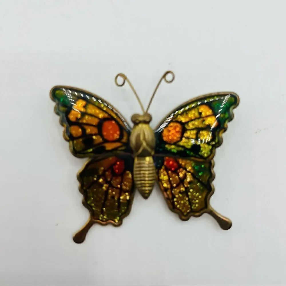 Vintage Metallic Butterfly Pin Brooch